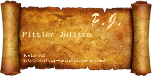 Pittler Julitta névjegykártya